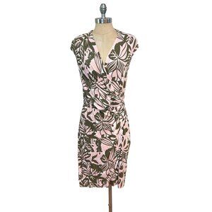 Tommy Bahama Womens Tropical Print Faux Wrap Dress Medium